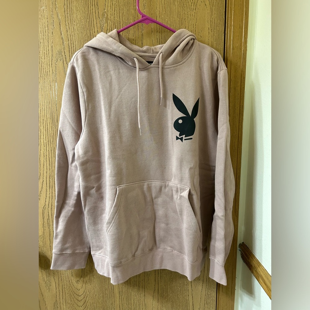 Playboy hoodie, dusty rose/ pink